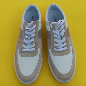 SECTION X Men's Leather  Beige and White  Sneakers -  11.5M